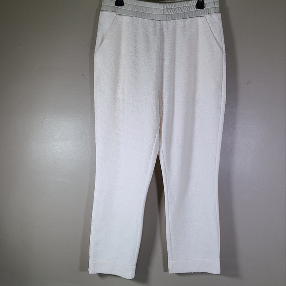 Varley Brymhurst Ivory textured gray waist pull on pants Women's Size L - Picture 1 of 9